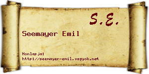 Seemayer Emil névjegykártya